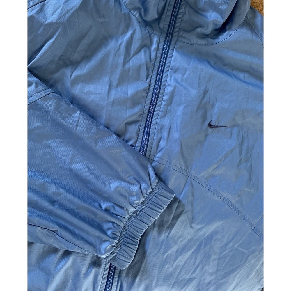Mens XL Nike Blue Vintage 90s Windbreaker Jacket Full Zip Retro Collared